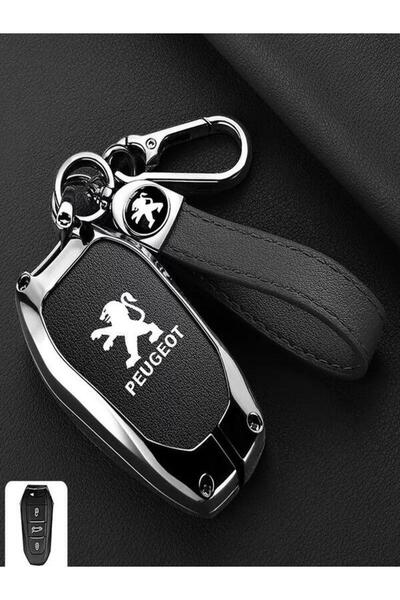 keyminimalist Peugeot 208 308 3008 5008 Rifter Premium Metal Deri Anahtar Kılıfı