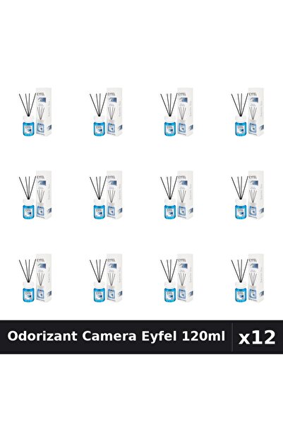 Eyfel Set 12 Odorizante Camera cu Betisoare Cool Water 120ml - Parfum Intens