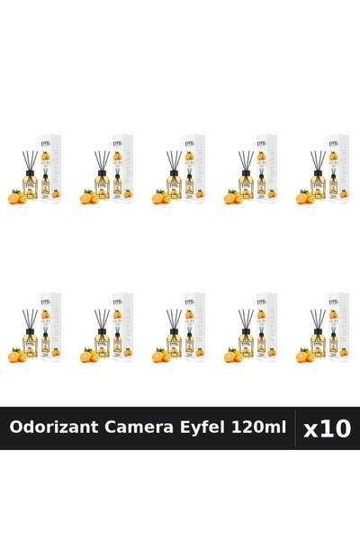 Eyfel Pachet 10 Odorizante Camera cu Betisoare - Aroma Portocala 120ml