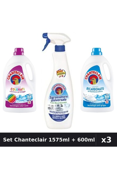 Chanteclair Set 3 Detergent și Degresant 1575ml + 600ml - Color, Bicarbonat