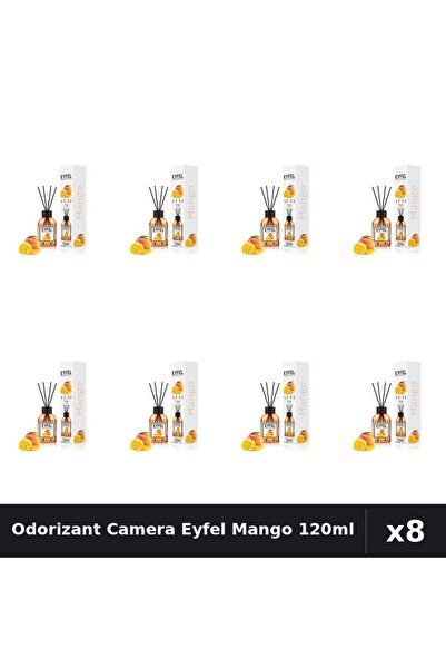 Eyfel Set 8 Odorizante Camera cu Betisoare - Aroma Mango Parfum Intens 120ml