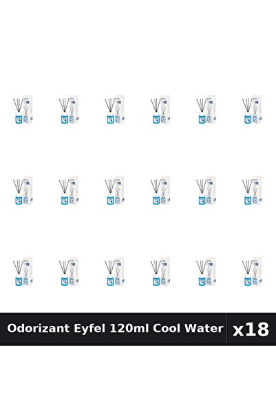 Eyfel Set 18 Odorizant Camera cu Betisoare Cool Water - Parfum Intens 120ml