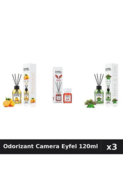 Eyfel Set 3 Odorizant Camera cu Betisoare - Portocala, Red Dragon, Pin Menta ...
