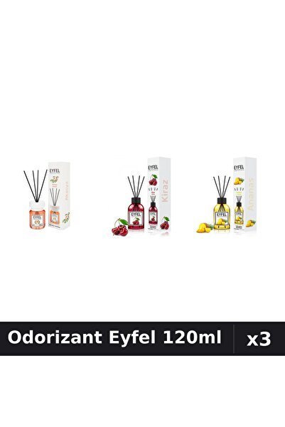 Eyfel Set 3 Odorizante Camera cu Betisoare 120ml - Acacia, Cirese, Ananas