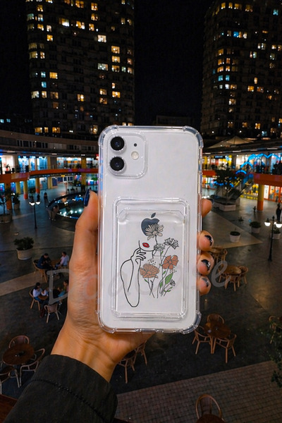 DoaCase iPhone 11 Uyumlu Kartlıklı Şeffaf Kılıf Köşe ve Kamera Korumalı Darbe...