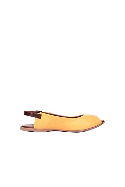 BUENO Shoes Sarı Taba Deri Kadın Sandalet 01wj2100