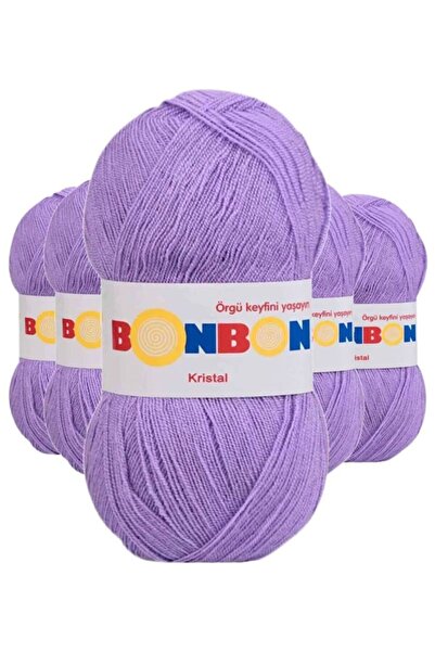 atastore2017 5 Pieces of Crystal Hand Knitting Yarn Lilac 98205 - Bonbon Mudanis