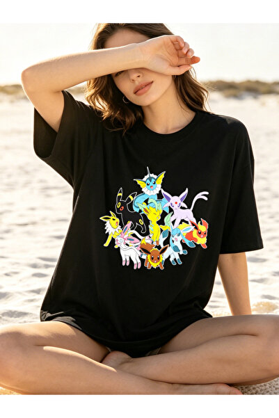 Fleck Casual Style T Shirts For Men Pokemon Eevee Evolution Line Personalized...