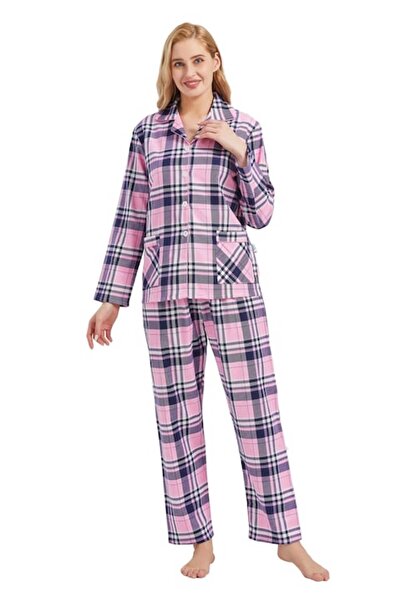 Global Set Pijama Dama Finet , Bumbac100% , Pantalon Lung ,Maneca Lunga ,Mode...