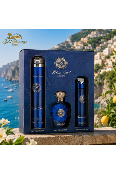 lattafa Blue Oud classic - men's perfume gift Top Bottom Set 100 ml, 100 ml e...