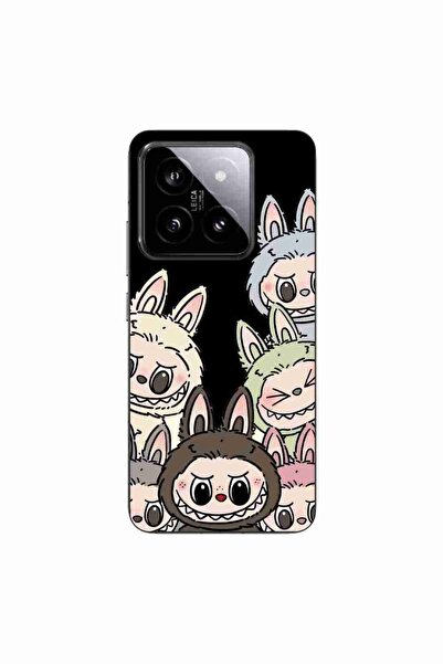 OEM Husa compatibila cu Xiaomi 14 Silicon Gel Tpu Model Labubu Pattern Black
