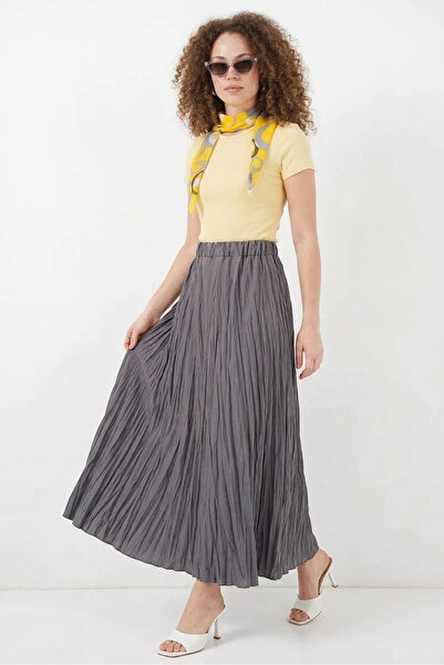 buğrahayalin Women's Wrinkled Anthracite Skirt