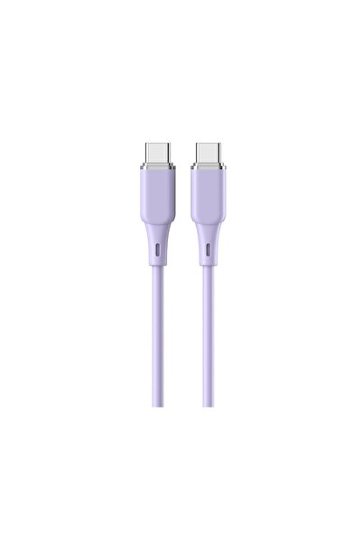 lemontti Liquid Silicone Type-C to Type-C Cable, Fast Charge, PD 60W, 1.2m, Blue