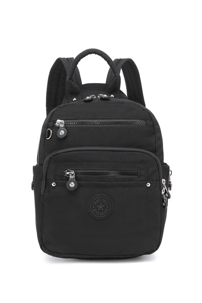 SMART BAGS Rucsac de damă din țesătură șifonată, impermeabilă, de dimensiuni mici, negru