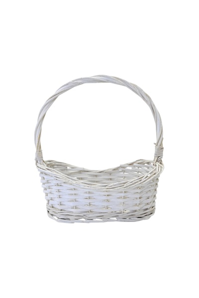 AFO Small Basket with Braided Handle White 23.5cm
