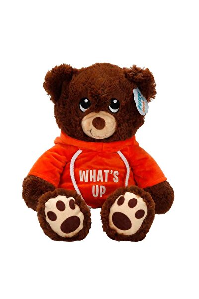Genel Markalar Kapüşonlu Peluş Ayı 30 cm - Turuncu