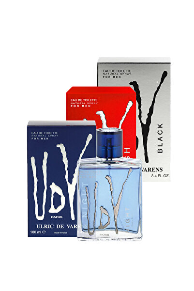 Ulric De Varens UDV Night, Black, Flash 3'lü Set (3X100ML EDT ) Erkek Parfüm