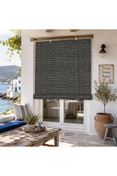 ROXART 180 CM STOR PERDE RATTAN HASIR GÖRÜNÜM DEKORATİF AÇILIR KAPANIR EV MAĞ...