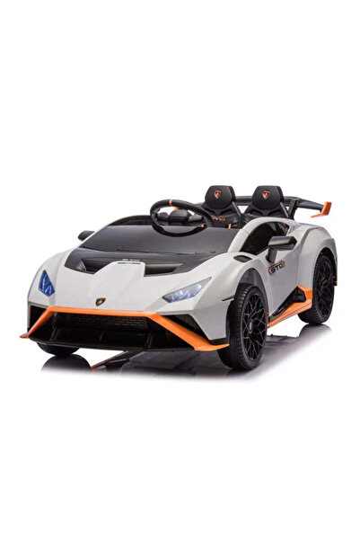 Lamborghini Mașină electrică 12 V STO - Albă cu telecomandă, recomandată pent...