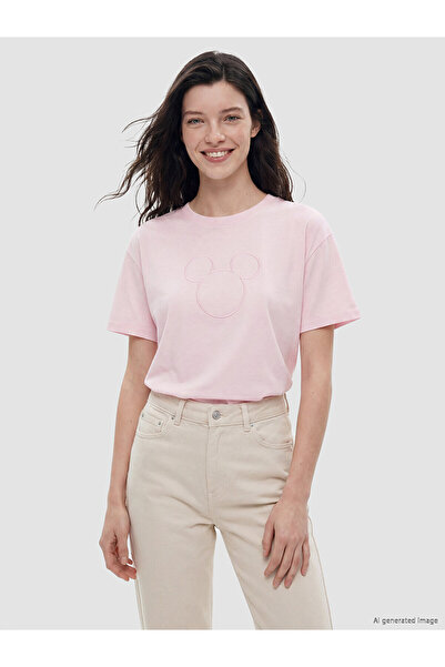 LC Waikiki Peak New Season Embroidered 100% Cotton Women's T-Shirt