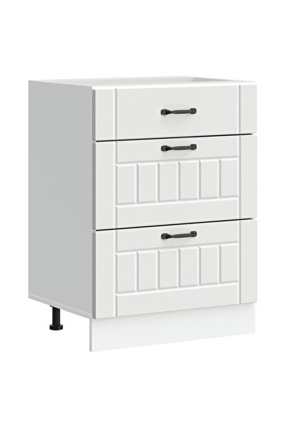 vidaxl "Lucca" White Engineered Wood Kitchen Base Cabinet