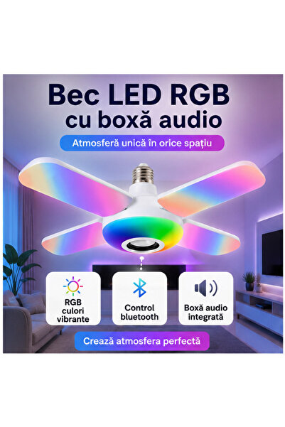 OEM Bec LED RGB 4 Elice cu Boxa Bluetooth și Telecomandă