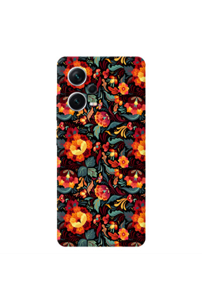 Other Xiaomi Redmi Note 12 5G Orange flowers Transparent Silicone TPU Θήκη