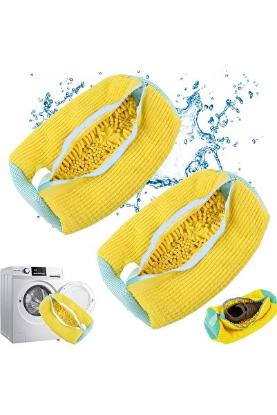 Arabest 2-Piece Yellow Shoe Washing Machine Bag,Reusable Laundry Bags for Sne...