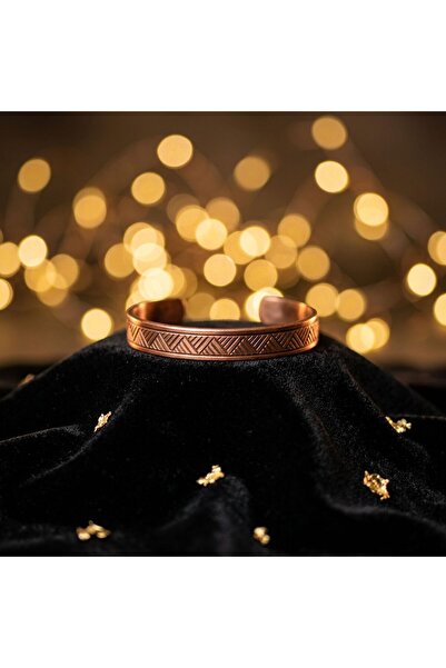 Dmc Handcrafted Patterned Pure Copper Bracelet – Adjustable Natural Copper – Unisex Authentic Design Weave
