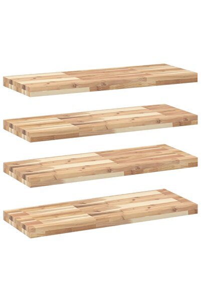 vidaxl Rafturi suspendate 4 buc. 80x30x4 cm lemn masiv acacia netratat