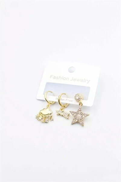 Marsilyan Nvdn- Ieg - 3 Star Earrings - Gold Iegrs-Nvdn1
