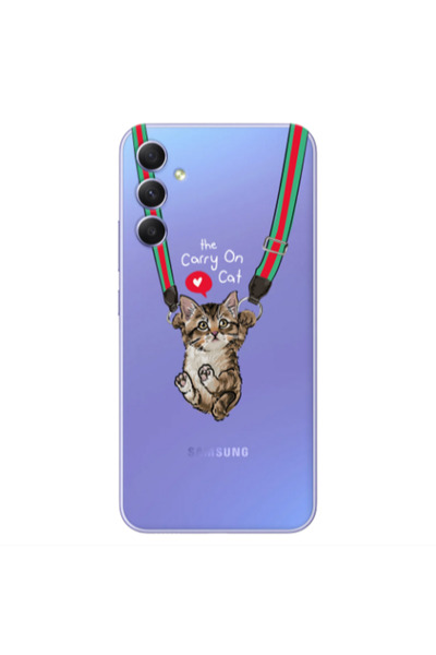 Other Samsung A15 5G Swinging cat Transparent Silicone TPU Θήκη