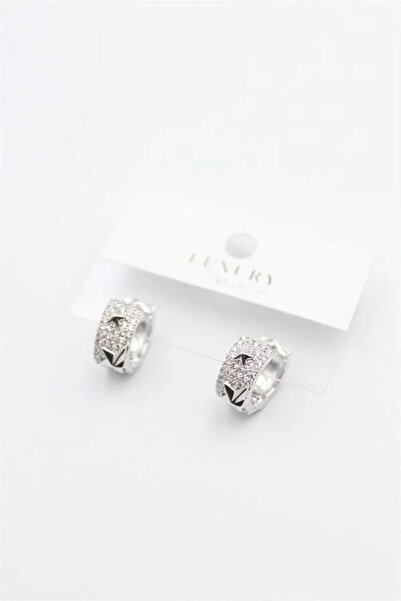 Marsilyan Nvdn- Ieg - Stone-Studded Hoop Earrings - Silver Iegrs-Nvdn1