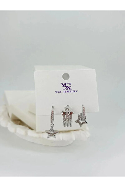 Marsilyan Nvdn- Ieg - Star Detailed Triple Combination Earrings Iegrs-Nvdn1