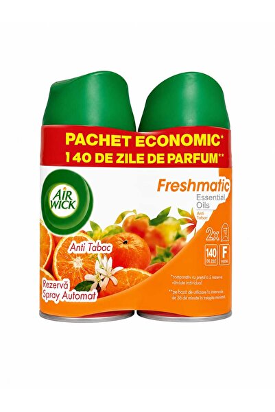 Air Wick Rezerva odorizant camera Freshmatic Antitabac, 2 x 250 ml