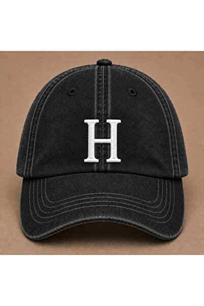 WeavedCo Letter "H" Special Design for Names Embroidered Vintage Washed Baseb...