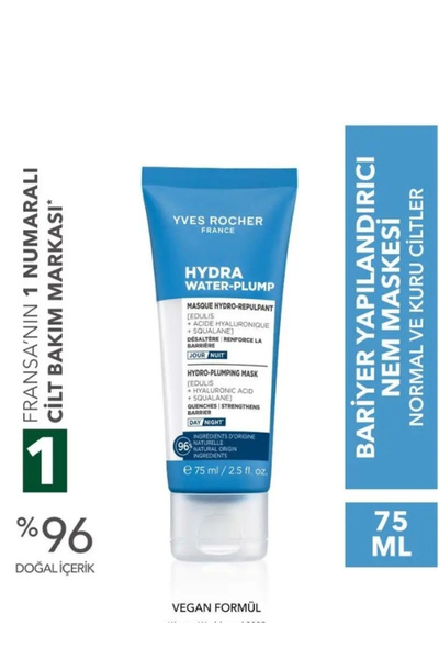 Yves Rocher Hydra Water Plump Nem Maskesi 75 ml Çift Hyaluronik Asit Edülis S...