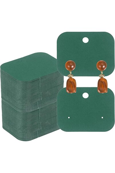 naturevo 150 Adet Küpe Kartı Kraft Yeşil Takı Sergileme Kartı 4x5 cm Küpe Sta...