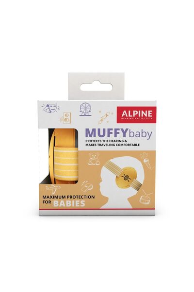 Alpine Наушници за бебета, осигуряват защита на слуха, SNR 23, жълти, Muffy B...