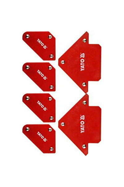 yato Set 6 x dispozitive pentru fixare sudura YT-08678, Otel, Magnetic, Rosu