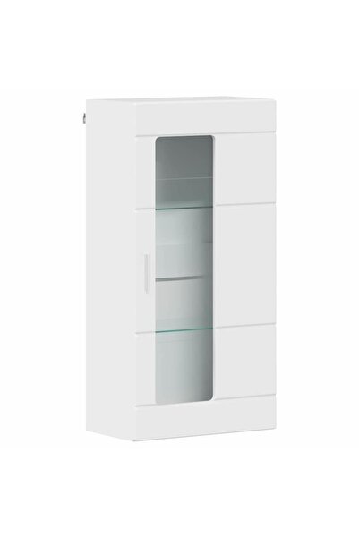 vidaxl Dulap din Lemn Alb lucios 50 x 29 x 100 cm Lemn compozit
