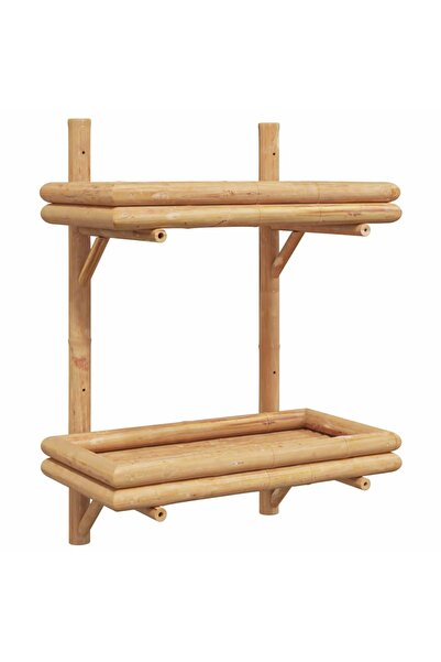 vidaxl Raft de perete cu raft Pe perete Maro 39 x 26 x 60 cm Bambus