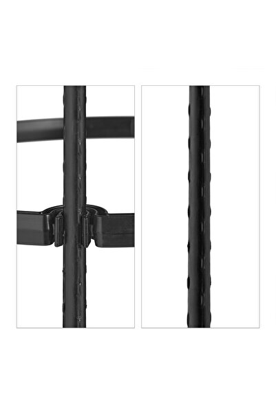 Relaxdays Set de 2 suporturi pentru flori de grădină, obelisc, dimensiuni 85 x 25 cm, negru