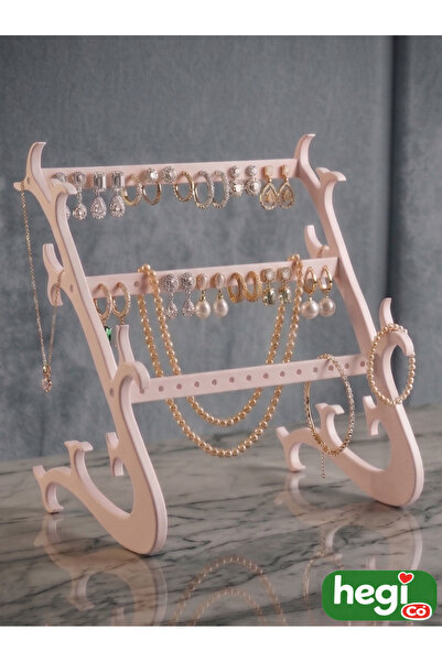 Takı Standı - Küpe Standı - Kolye Askısı - Modern Takı ve Küpe Standı - 3 Bölmeli Küpe Standı