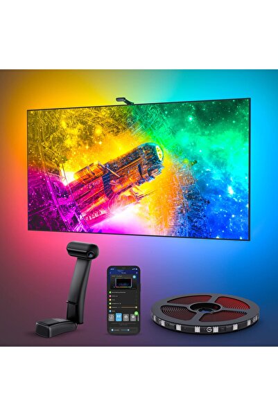 Govee 55-65 inç TV'ler ve PC için çift kameralı Envisual TV arka ışığı T2, de...