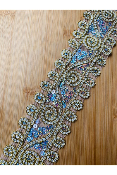 Lorin hobi Glitter and Sequin Guipure Width 5 cm Length 1 Meter