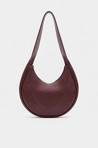 Shanta Burgundy D58 Elegant Oval Design Zippered Large Internal Volume Modern...