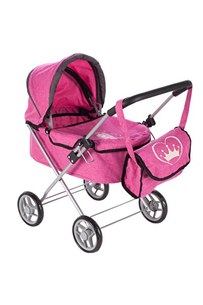 JollyMag Carucior landou de papusi, structura metalica, capotina reglabila, g...