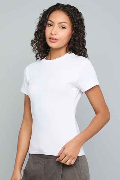 R&B Solid T-Shirt with Crew Neck and Short Sleeves