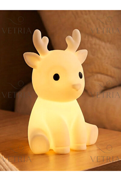 vetria Sevimli Geyik Masa Lambası - Ev Dekorasyonu Işıklı Obje 12 cm Tealight...